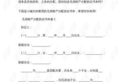 两兄弟分房产怎么立字据(两兄弟分房协议书)